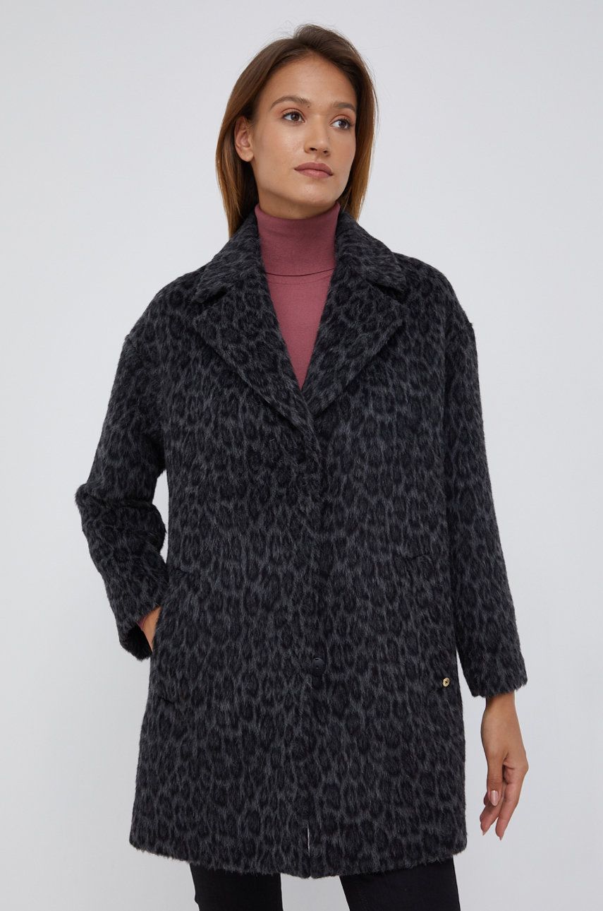 Pennyblack Palton de lana culoarea gri, de tranzitie, oversize