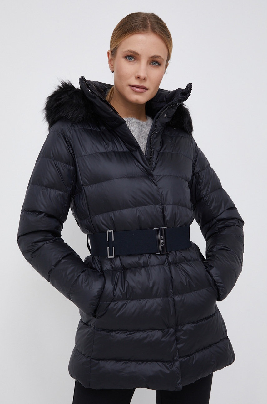 

Пухено яке Polo Ralph Lauren в черно със зимна изолация, Черен