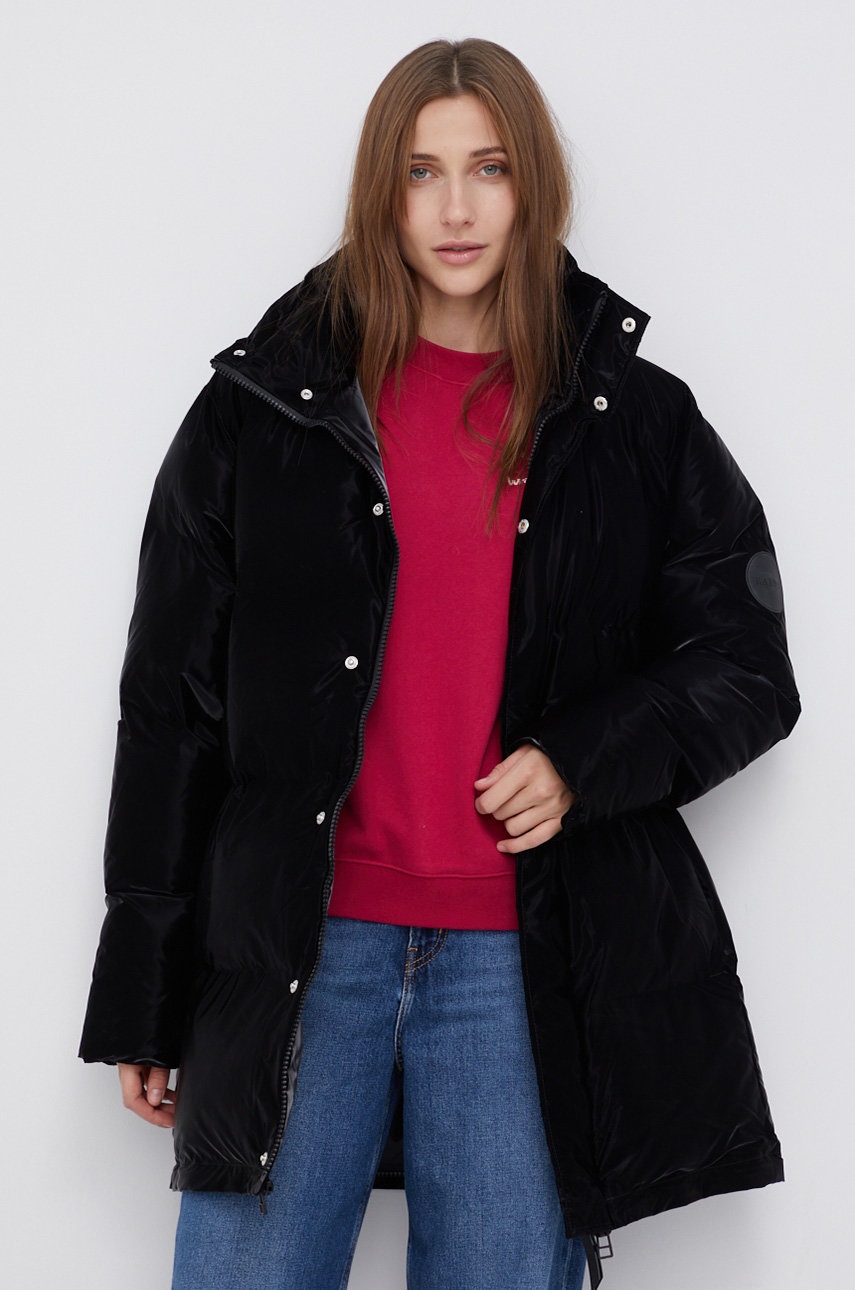 

Куртка Rains женская цвет чёрный зимняя oversize