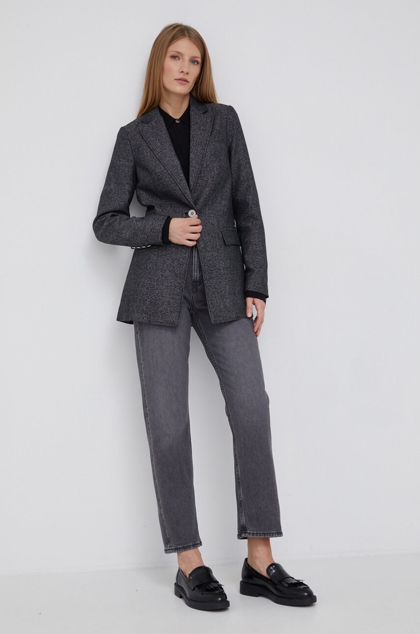Dkny Sacou culoarea negru, un singur rand de nasturi, modelator answear.ro