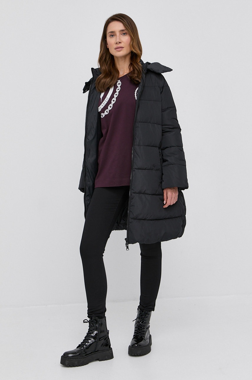 

Куртка Trussardi женская цвет чёрный зимняя oversize