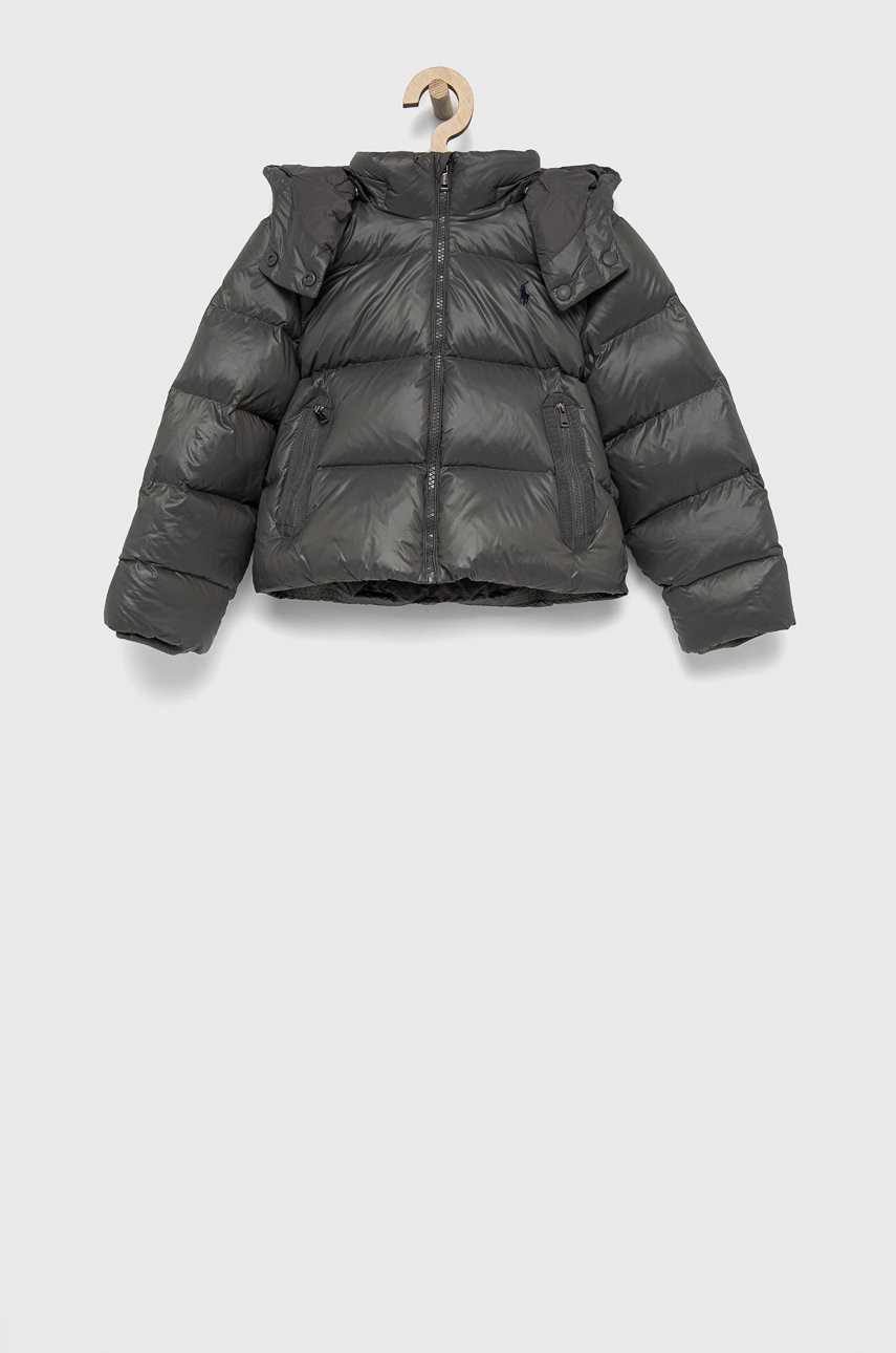 

Детско пухено яке Polo Ralph Lauren в сиво, Сив
