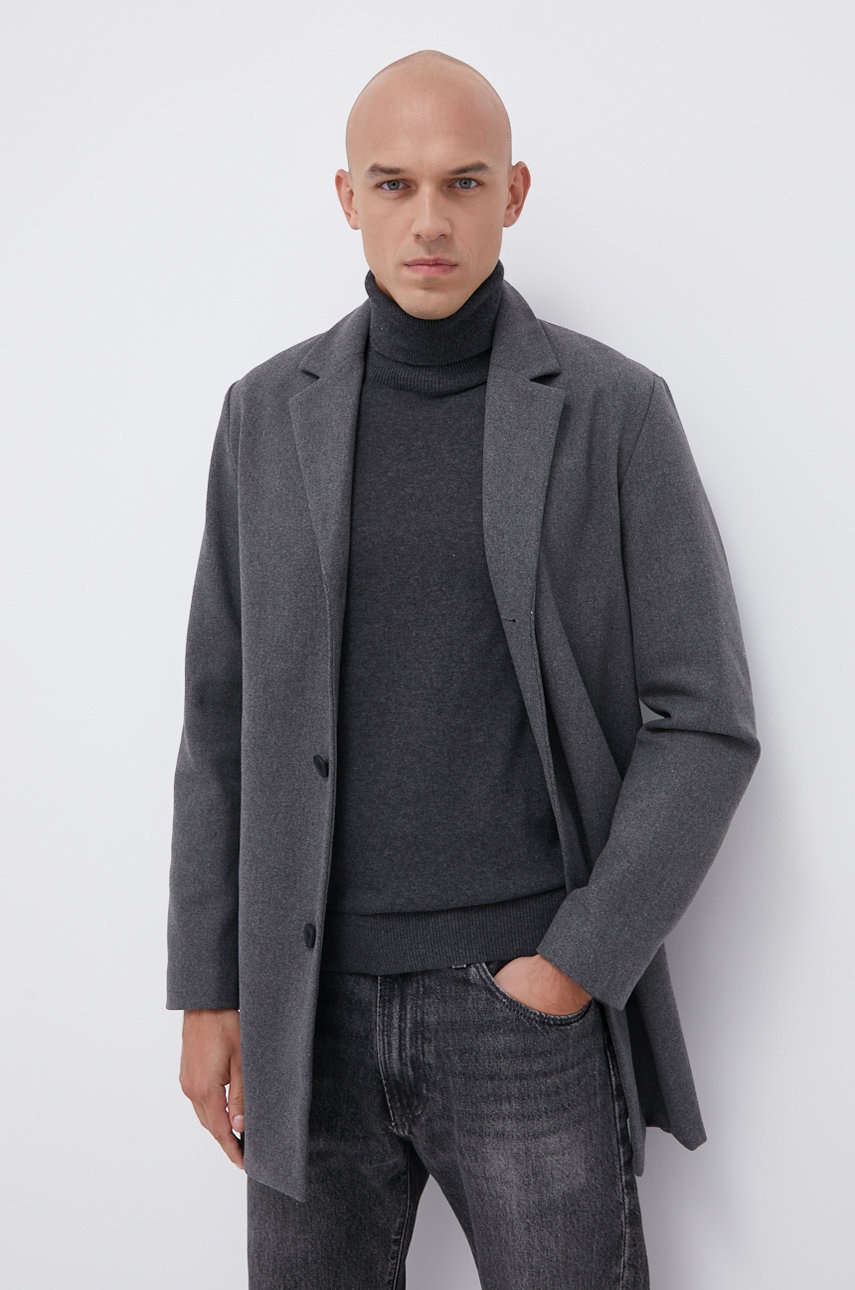 

Палто Produkt by Jack & Jones мъжко в сиво с преходна изолация, Сив