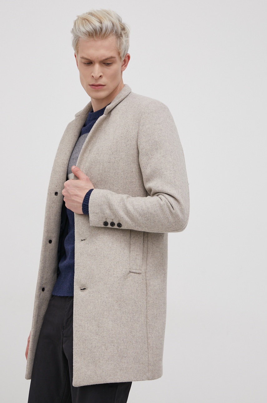 

Premium by Jack&Jones - Палто с вълна, Бежов