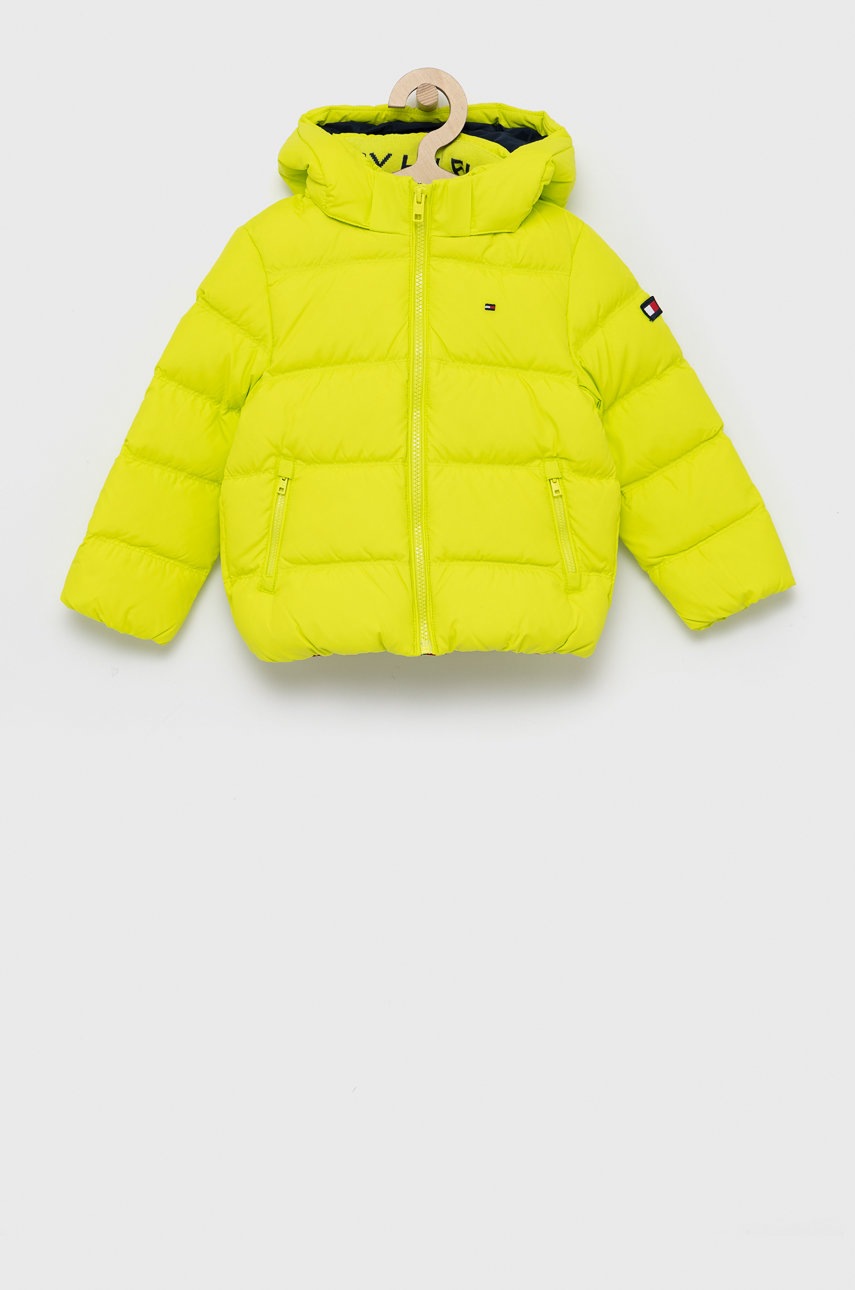 

Детско пухено яке Tommy Hilfiger в зелено, Зелен