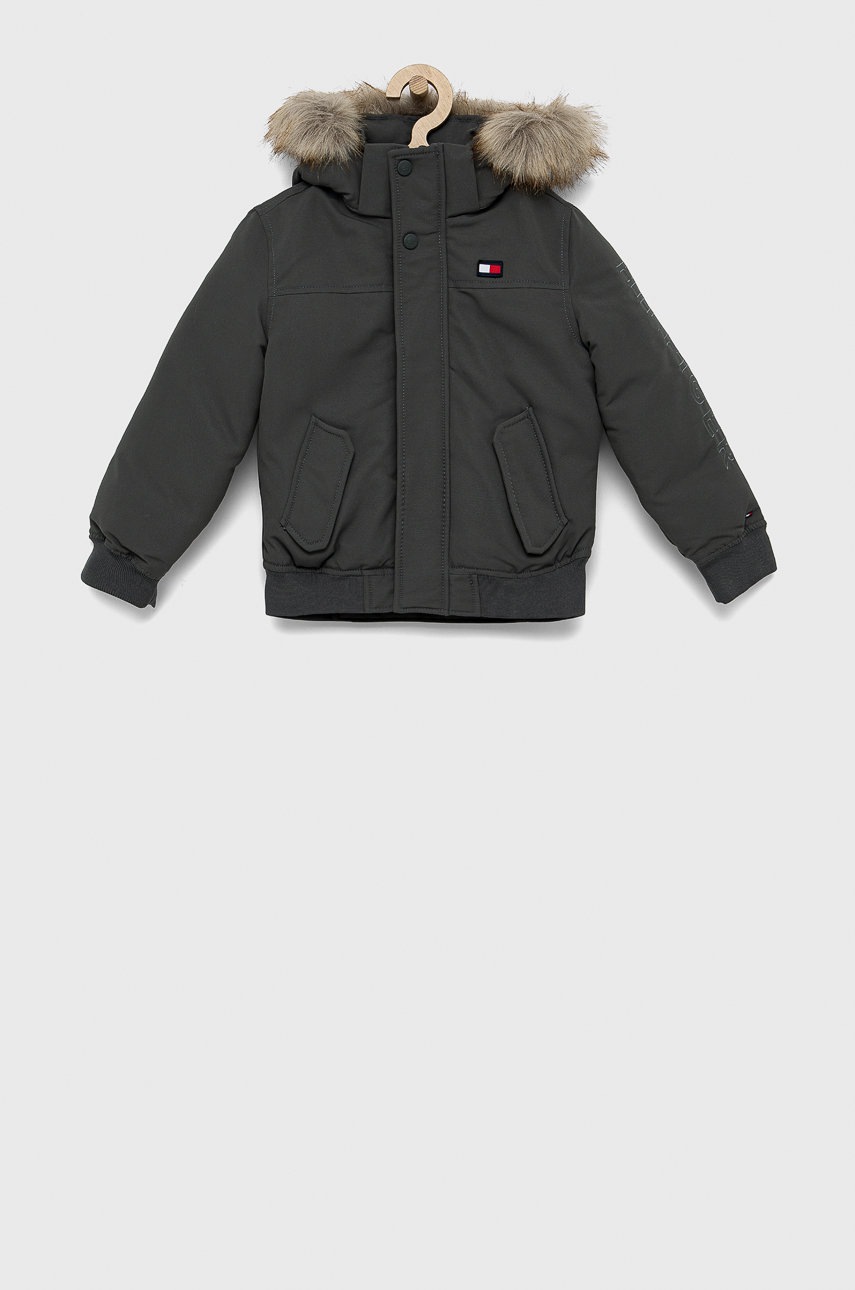 

Детско яке Tommy Hilfiger в зелено, Зелен