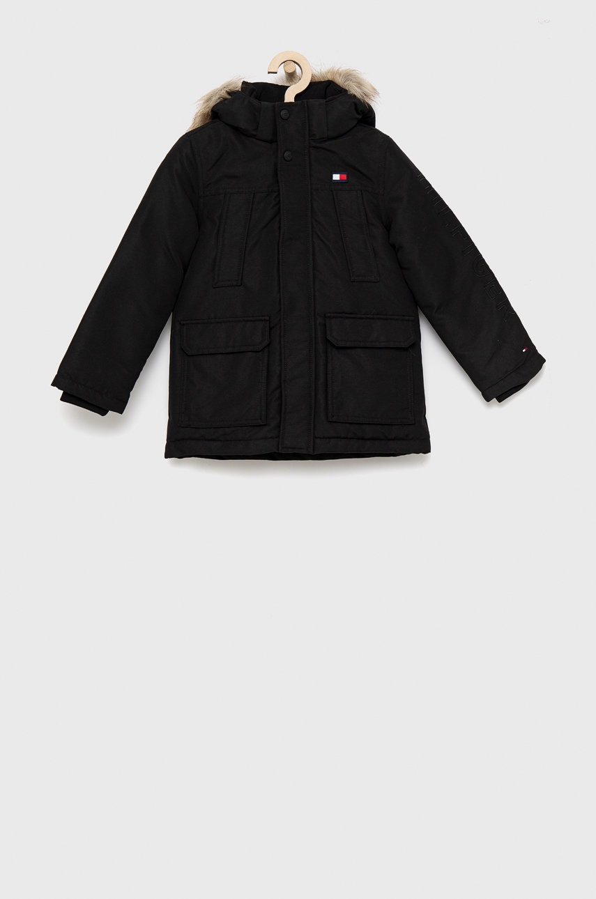 

Детска парка Tommy Hilfiger в черно, Черен