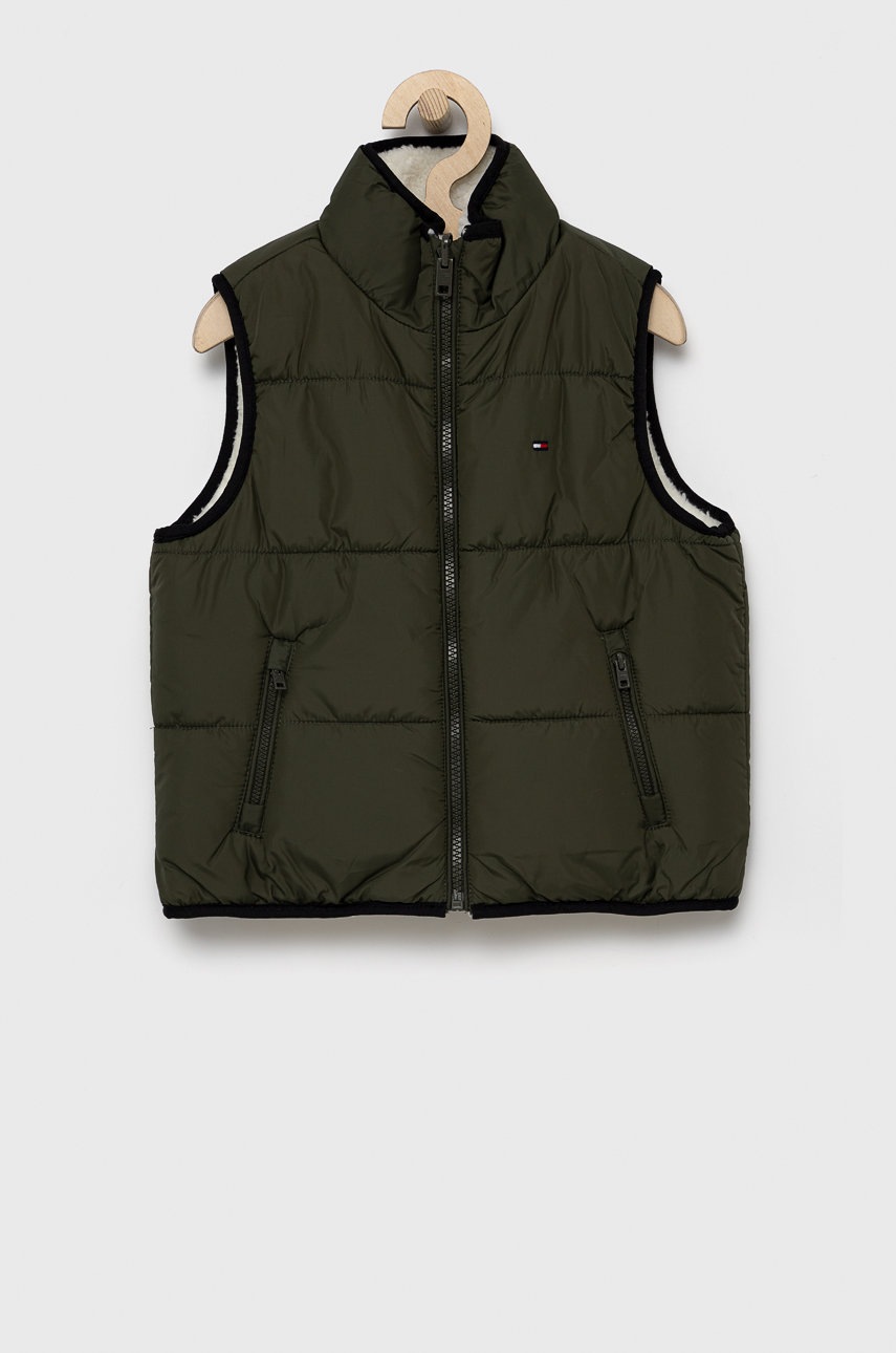 

Детски елек с две лица Tommy Hilfiger в зелено, Зелен