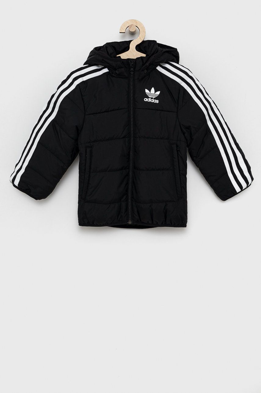 Dětská bunda adidas Originals H34564 černá barva - černá -  100% Polyester