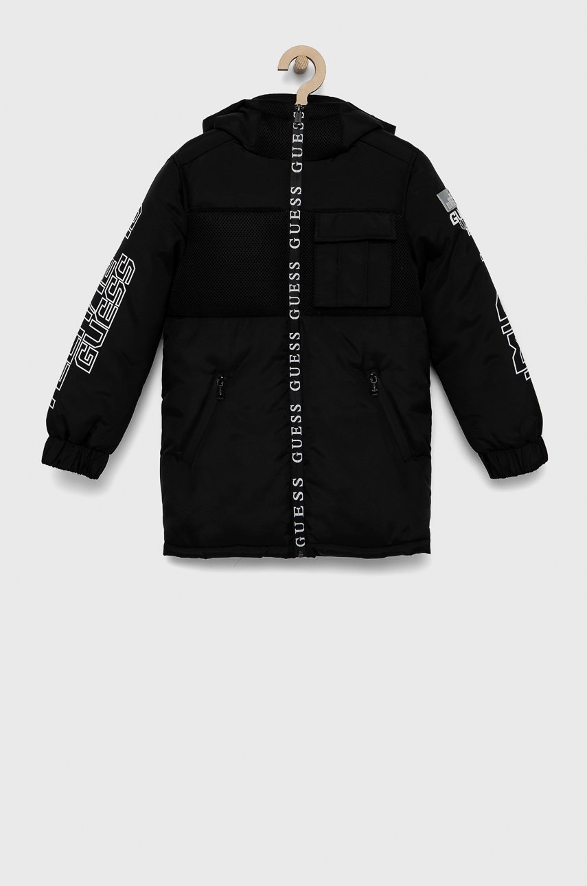

Детско яке Guess в черно, Черен