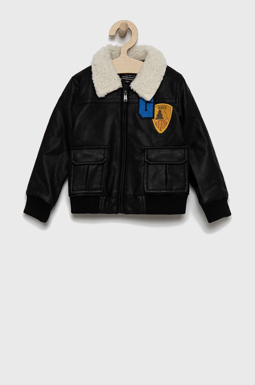

Детско яке Guess в черно, Черен