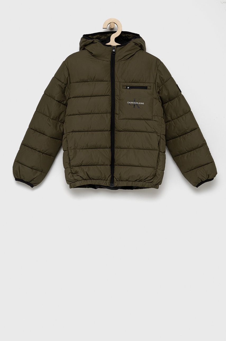 

Детско яке Calvin Klein Jeans в зелено, Зелен