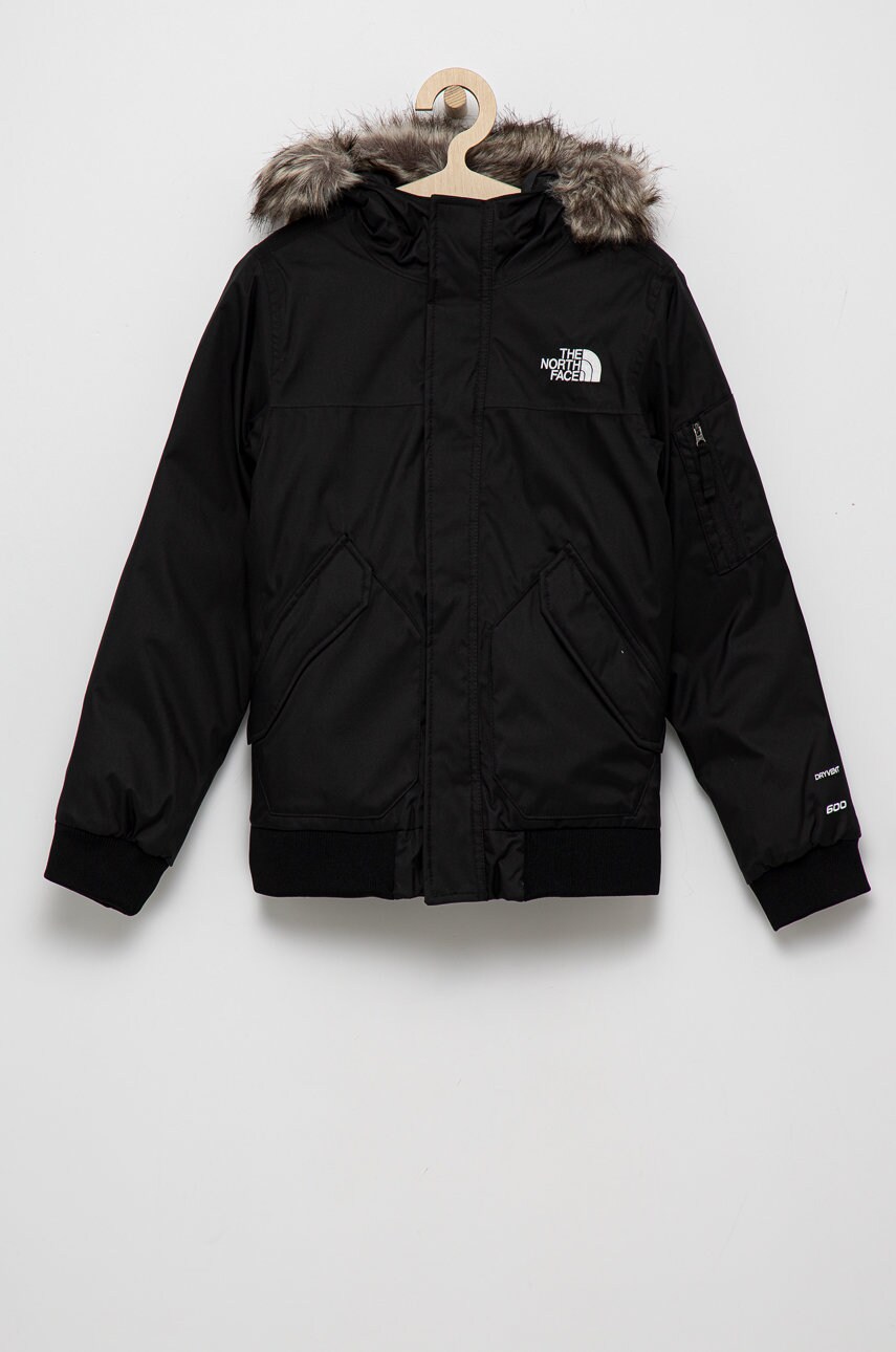 The north face geacă de puf pentru copii culoarea negru