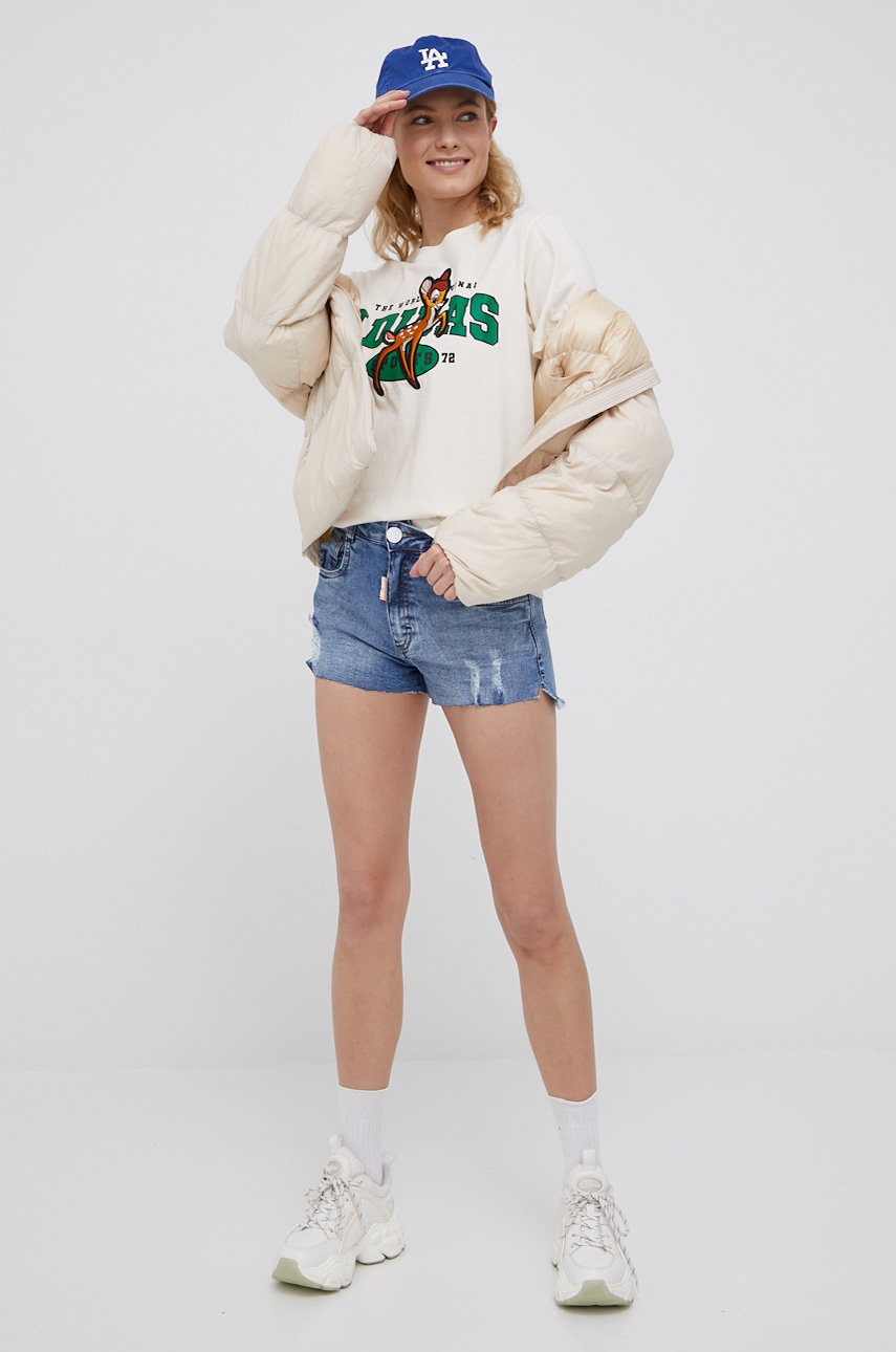 

Пухова куртка Tommy Jeans жіноча колір бежевий зимова