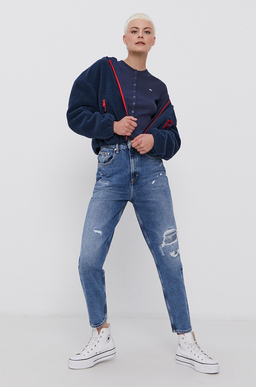 

Куртка Tommy Jeans жіноча колір синій перехідна