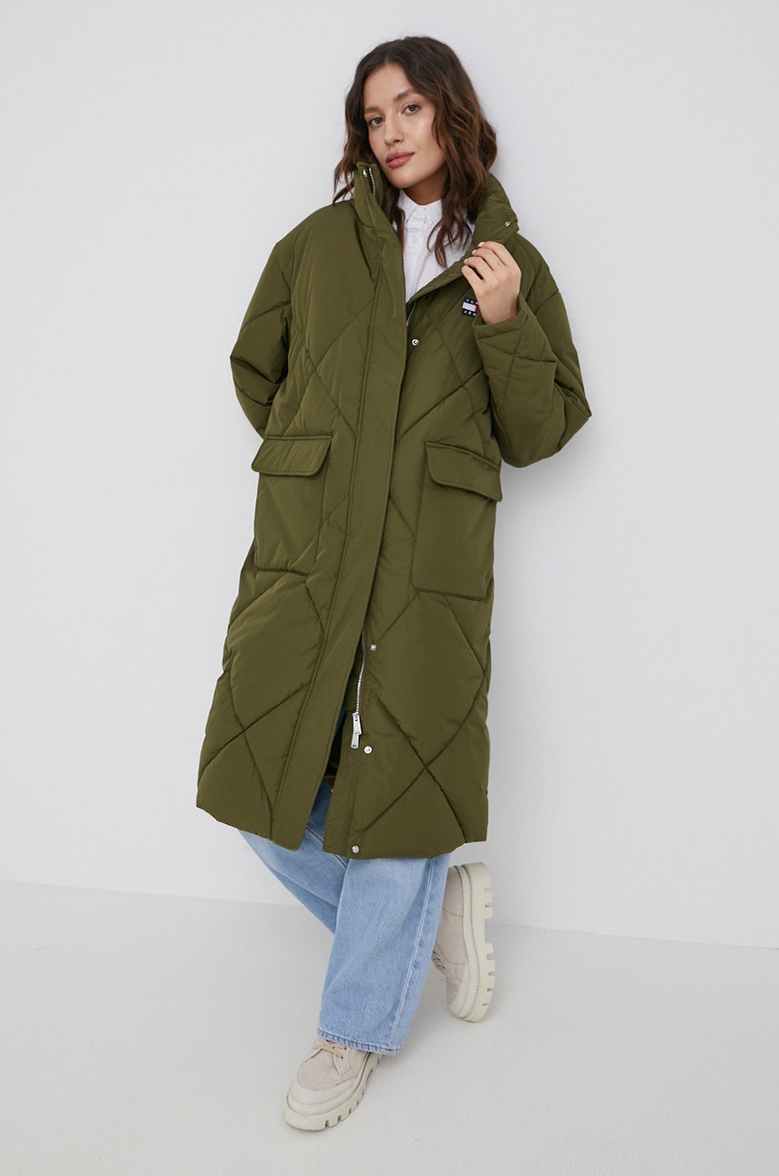 

Яке Tommy Jeans дамско в черно, Зелен