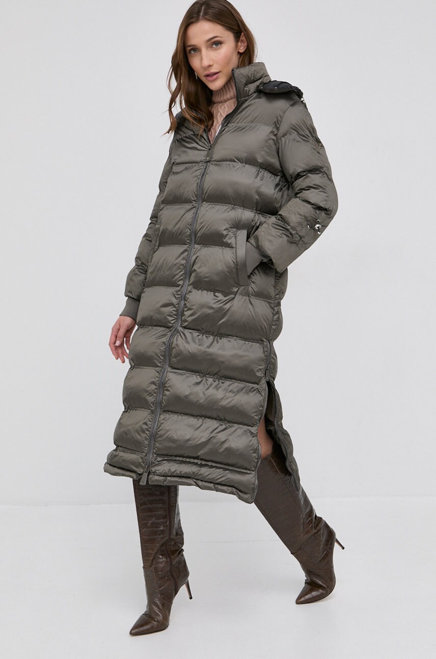 

Куртка Guess жіноча колір зелений зимова oversize