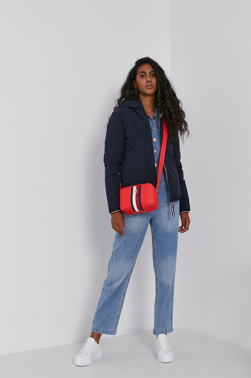 

Двусторонняя куртка Tommy Hilfiger женская цвет синий зимняя
