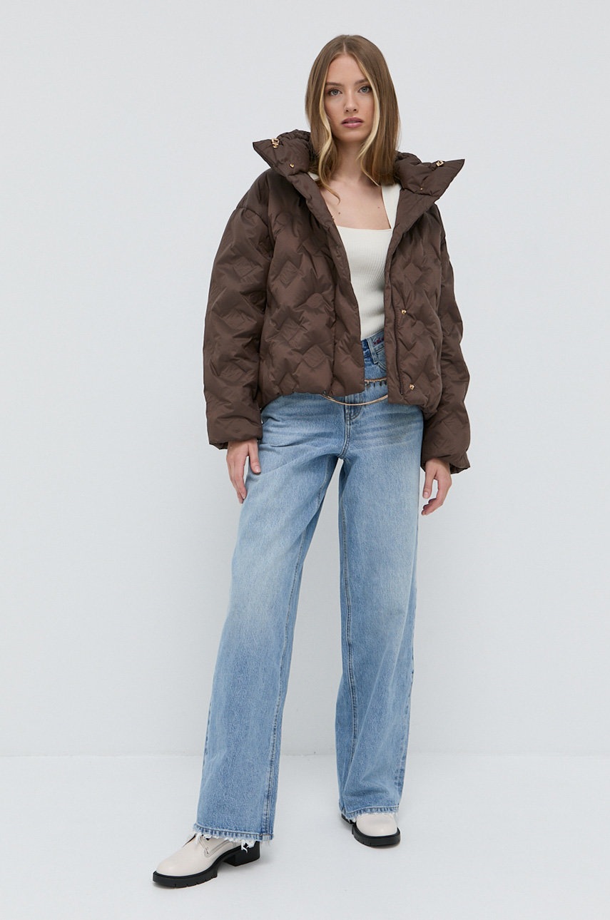 

Пуховая куртка Miss Sixty женская цвет коричневый зимняя oversize