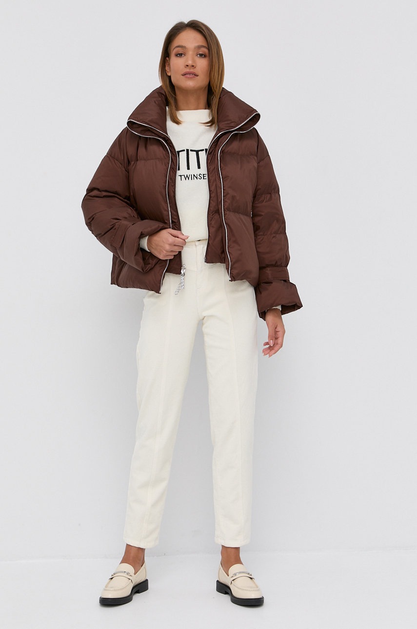 

Пуховая куртка Miss Sixty женская цвет коричневый зимняя oversize
