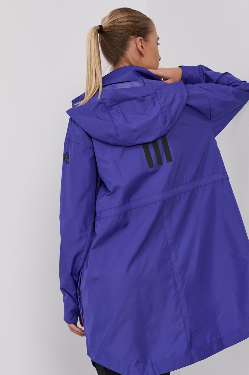 

Куртка adidas Performance жіноча колір фіолетовий перехідна oversize