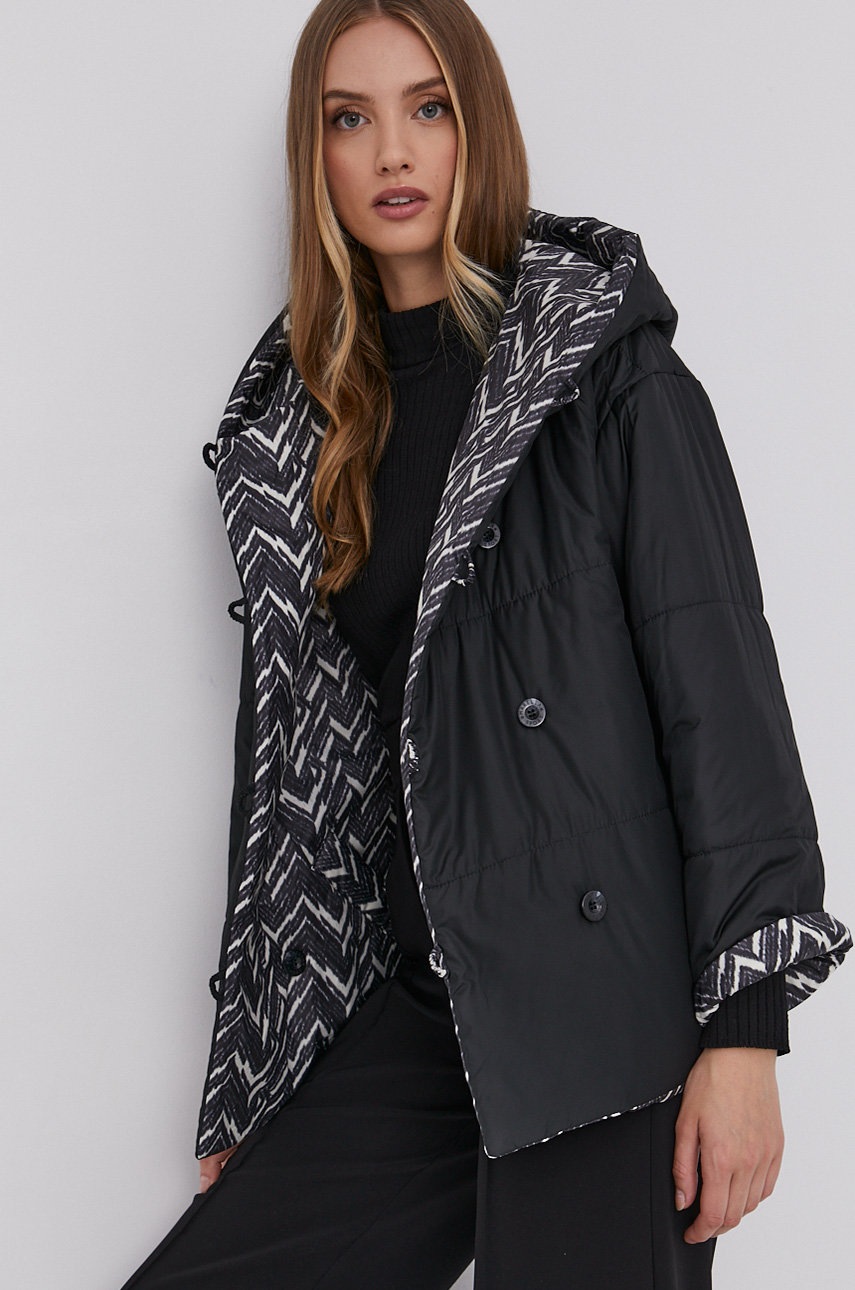 

Двусторонняя куртка Marella женская цвет чёрный переходная oversize