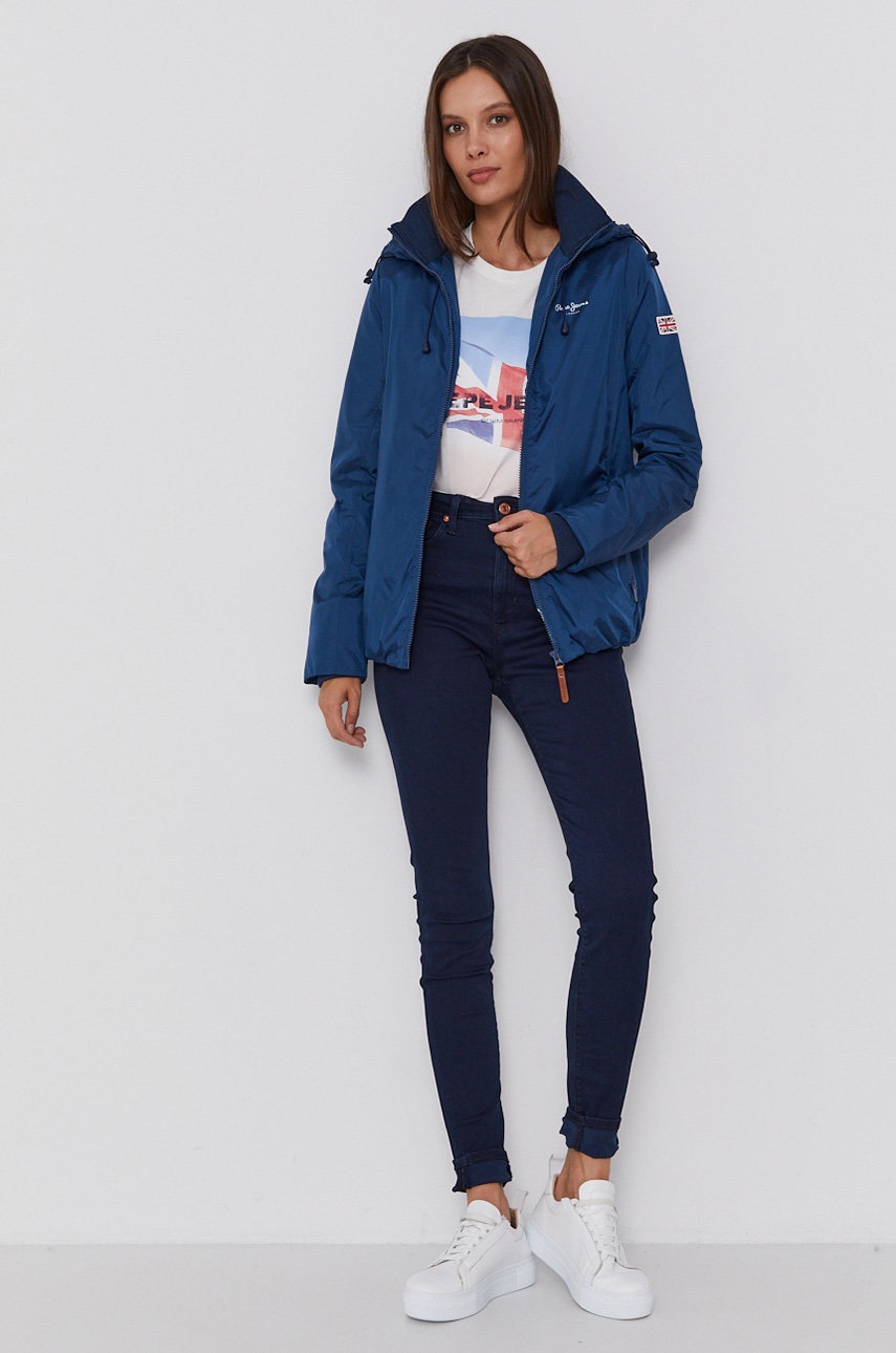 

Дощовик Pepe Jeans Alison жіноча колір синій перехідна