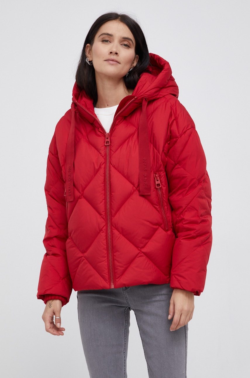 Пуховая куртка Marc O'Polo женская цвет красный зимняя oversize