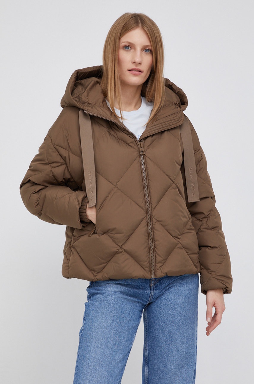 Marc o'polo geacă de puf femei, culoarea maro, de iarnă, oversize