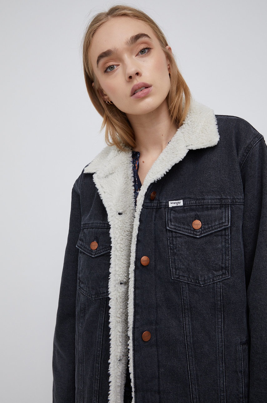 

Дънково яке Wrangler дамско в сиво с преходна изолация, Сив