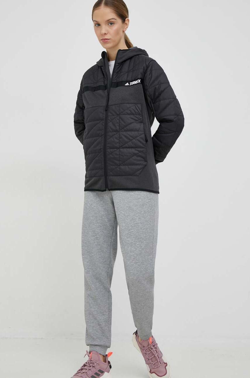 

Куртка adidas Performance жіноча колір сірий перехідна