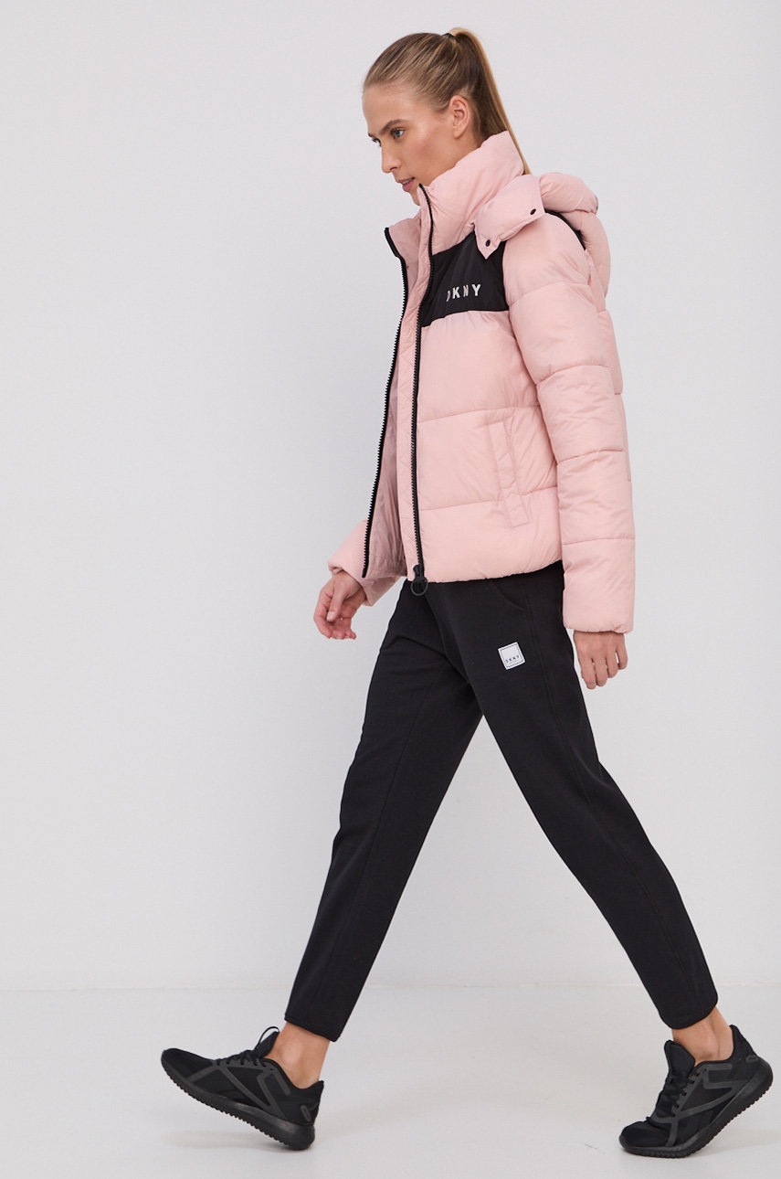 

Куртка Dkny жіноча колір рожевий зимова