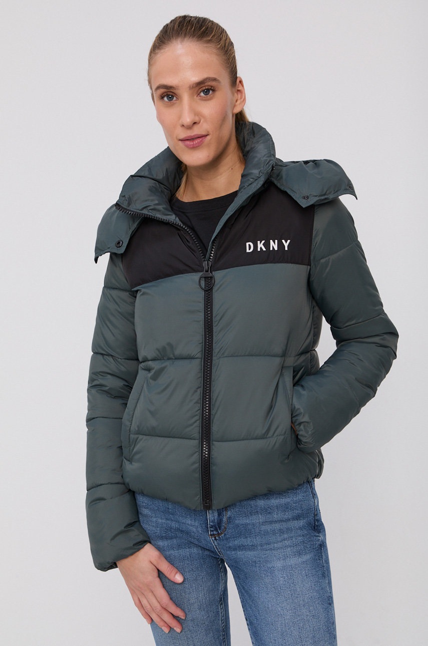 Dkny Kurtka damska kolor szary zimowa