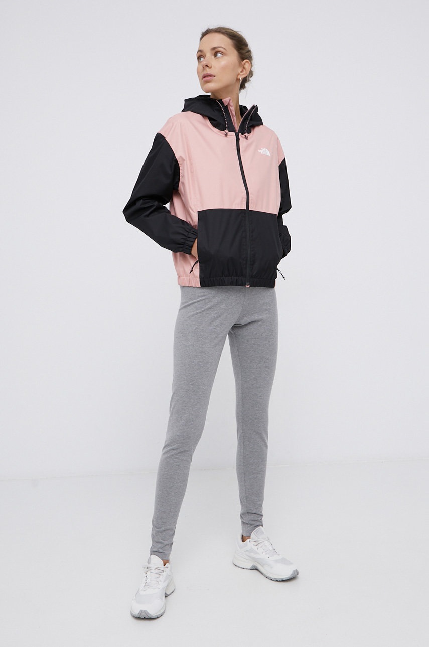 

Куртка The North Face жіноча колір рожевий перехідна