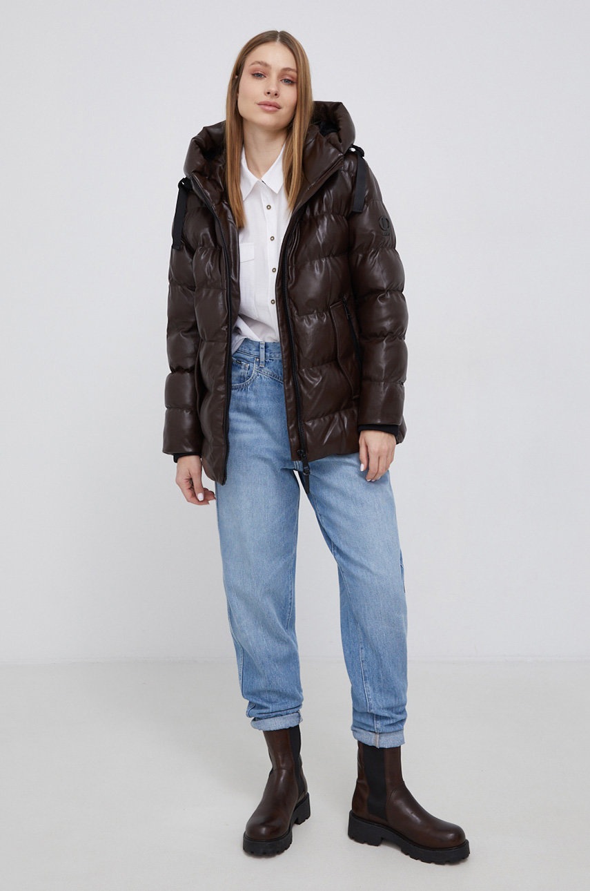 

Куртка Dkny колір коричневий зимова