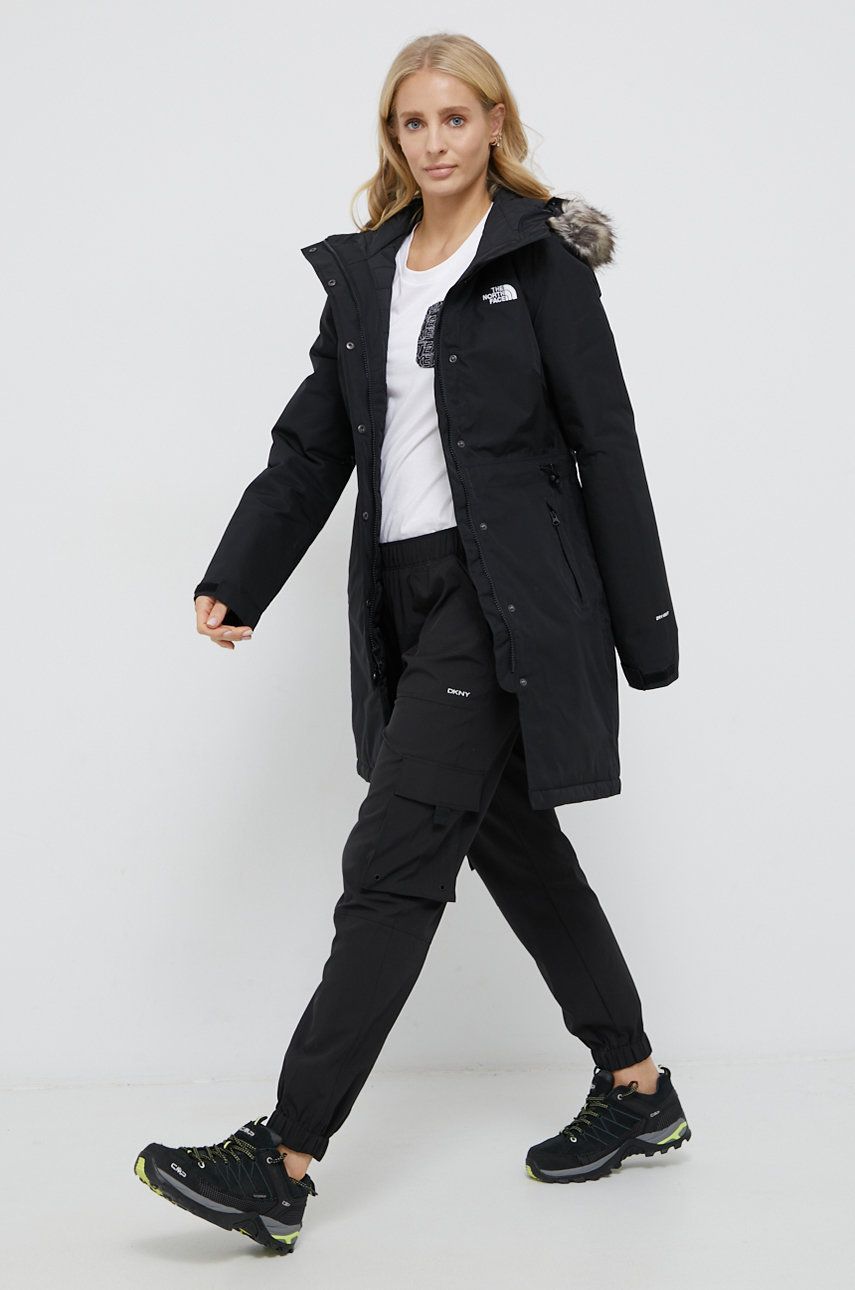 The North Face hanorac femei, culoarea negru, de tranzitie answear.ro imagine noua
