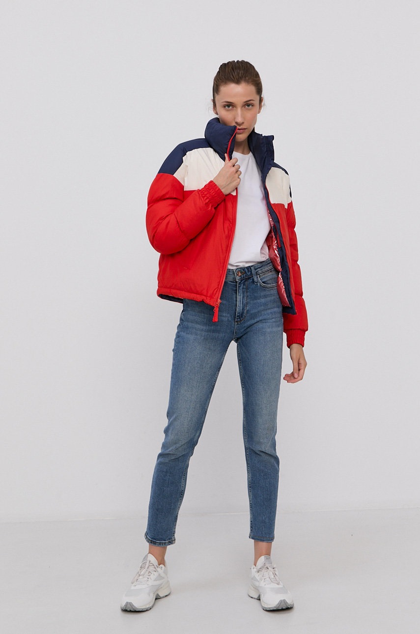 

Куртка Columbia жіноча колір помаранчевий зимова oversize