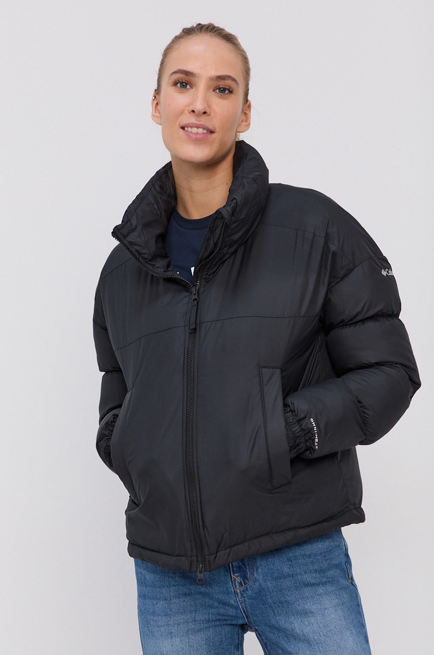 

Куртка Columbia жіноча колір чорний зимова oversize