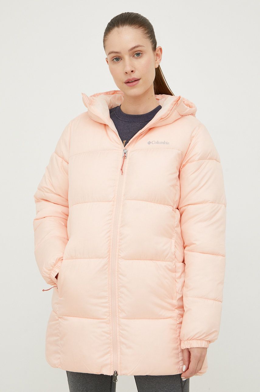 geacă Columbia Puffect Mid Hooded Jacket Pink 1864791 1864791-010