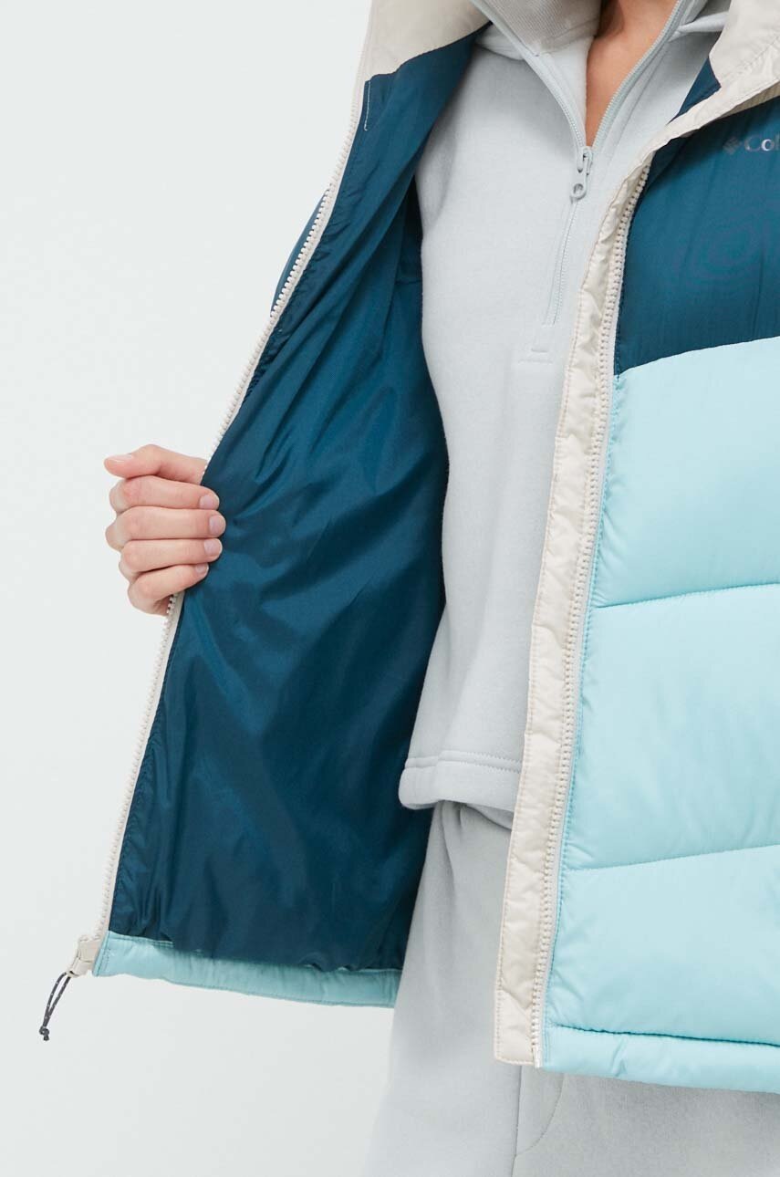 Μπουφάν Columbia Puffect Color Block Jkt χρώμα: τιρκουάζ 1955101 φωτογραφία