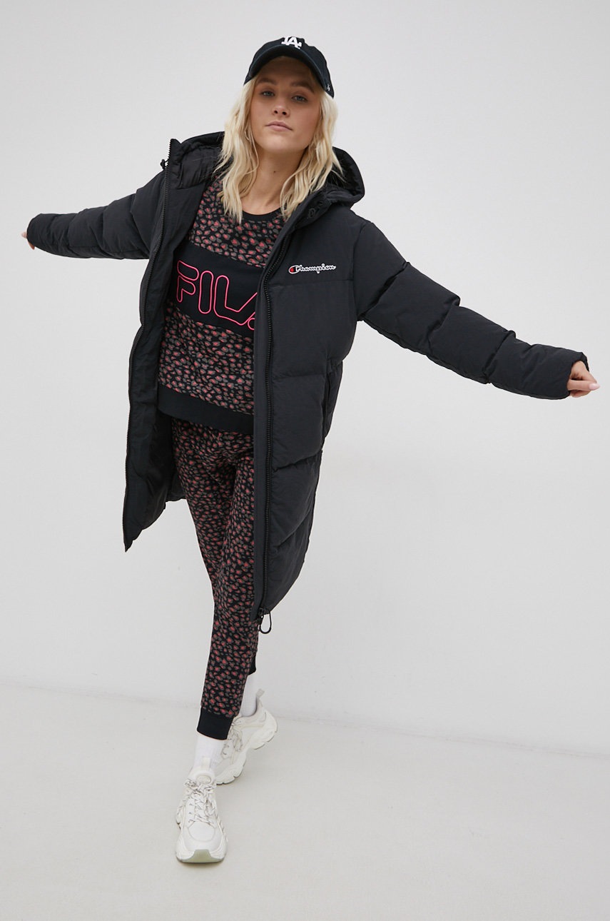 

Куртка Champion 114581 женская цвет чёрный зимняя oversize