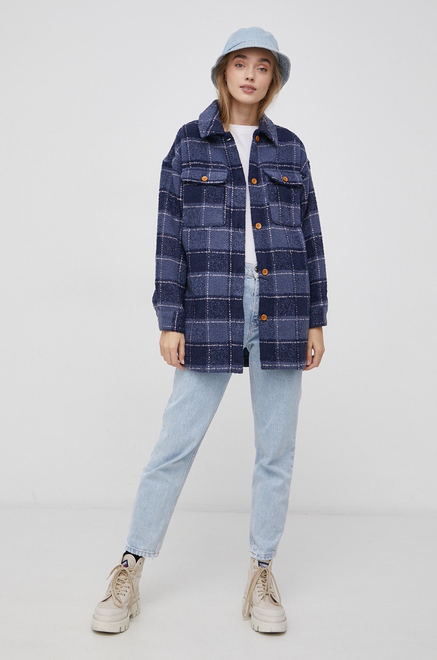

Пальто с примесью шерсти Roxy переходная oversize