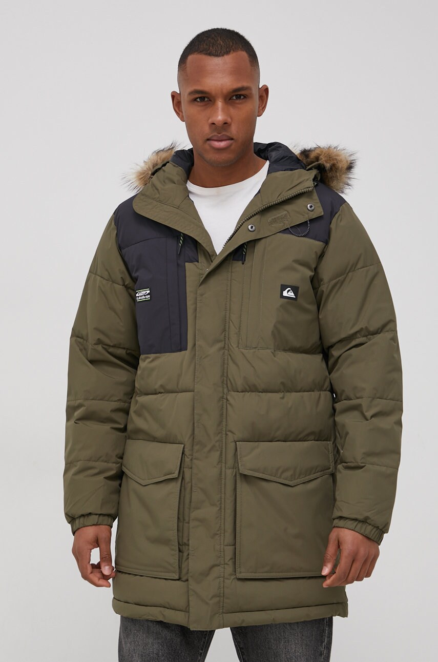 Quiksilver geacă culoarea verde, de iarnă
