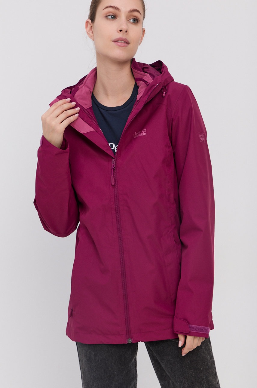 

Куртка Jack Wolfskin женская цвет фиолетовый переходная