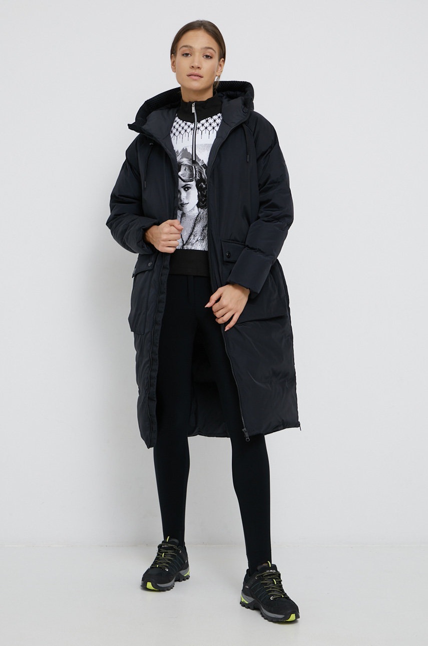 

Пухова куртка Peak Performance колір чорний зимова oversize