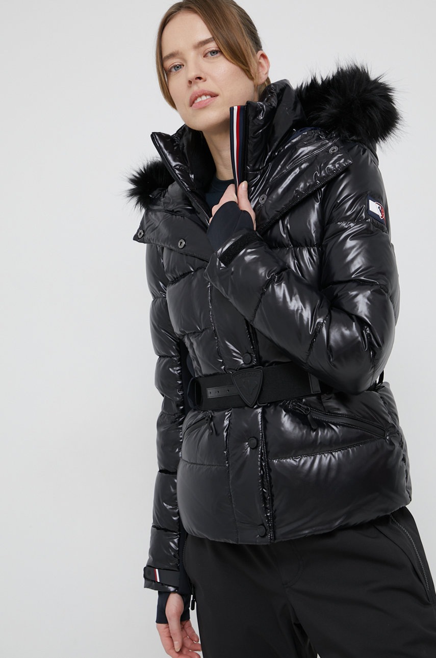 

Пухено яке Rossignol x Tommy Hilfiger дамско в черно, Черен