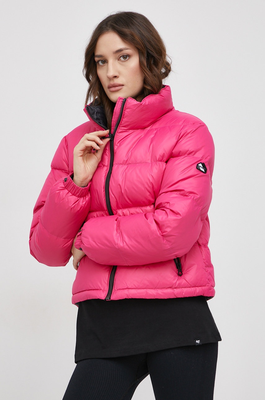 

Пуховая куртка Superdry женская цвет розовый зимняя