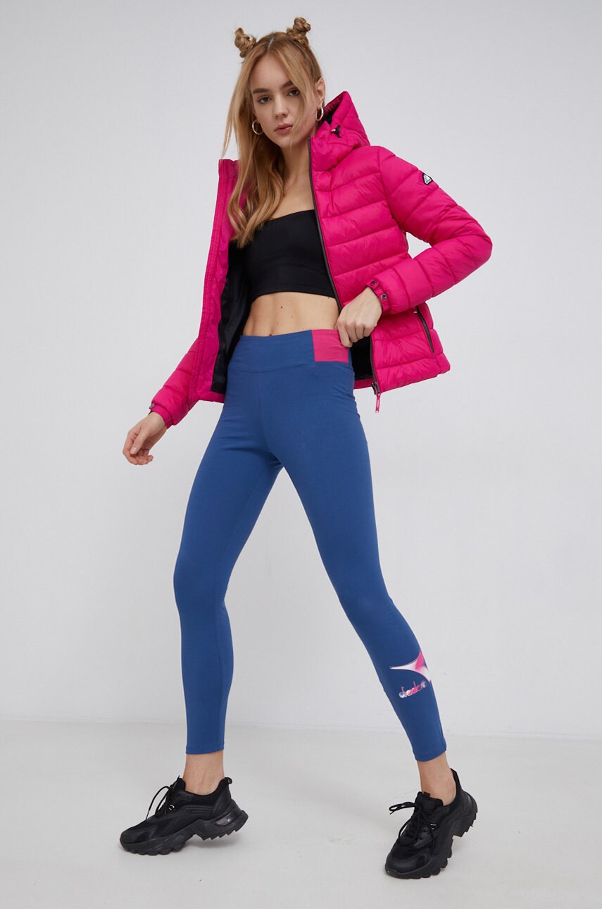 

Куртка Superdry жіноча колір рожевий зимова