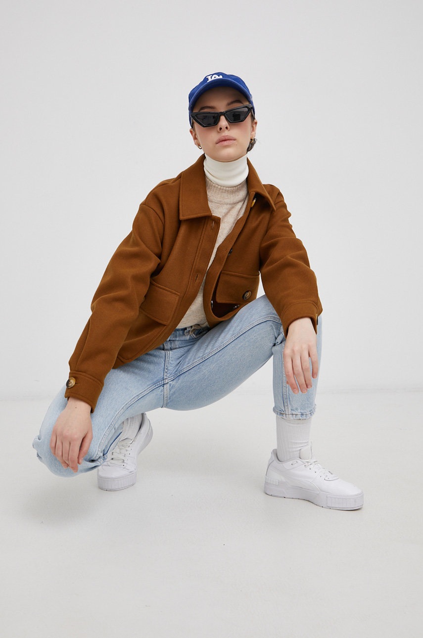 

Куртка Only цвет коричневый переходная oversize