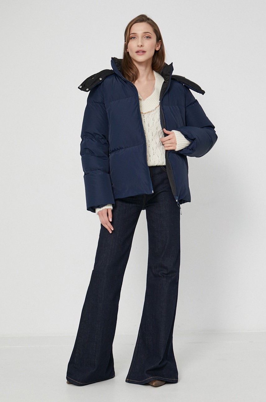 

Пухова куртка Tory Burch жіноча колір синій зимова oversize